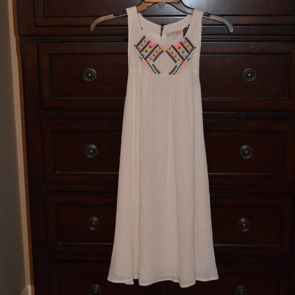 Gianni Bini GB Gauze BOHO Sundress White Gauze XS